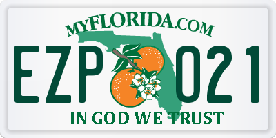 FL license plate EZPO21
