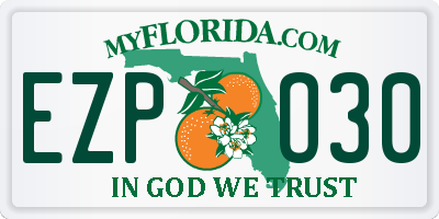 FL license plate EZPO30