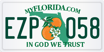 FL license plate EZPO58