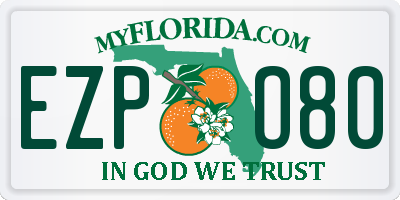 FL license plate EZPO80