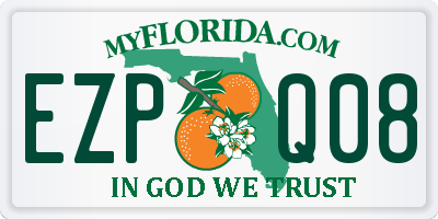 FL license plate EZPQ08