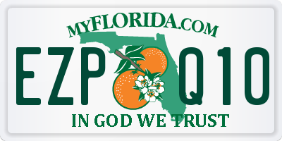 FL license plate EZPQ10