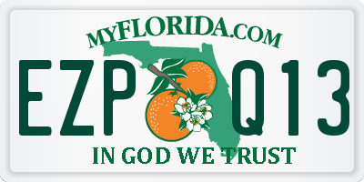FL license plate EZPQ13