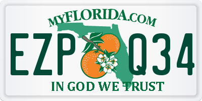 FL license plate EZPQ34