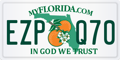 FL license plate EZPQ70