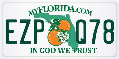 FL license plate EZPQ78