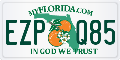 FL license plate EZPQ85