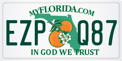 FL license plate EZPQ87