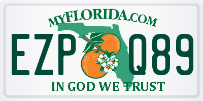 FL license plate EZPQ89