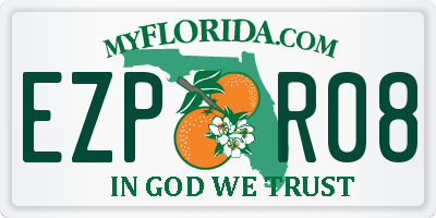 FL license plate EZPR08