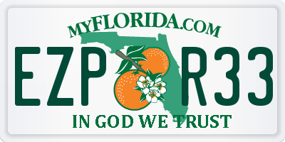 FL license plate EZPR33