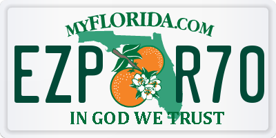 FL license plate EZPR70