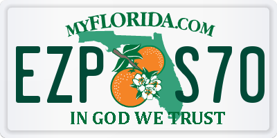 FL license plate EZPS70