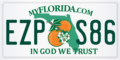 FL license plate EZPS86