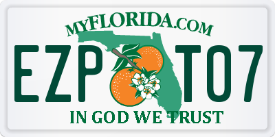 FL license plate EZPT07