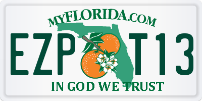 FL license plate EZPT13