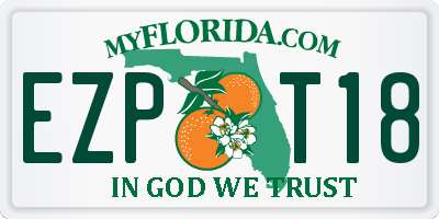 FL license plate EZPT18
