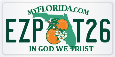 FL license plate EZPT26