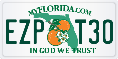 FL license plate EZPT30