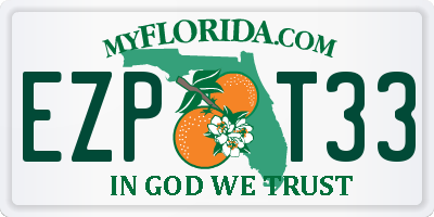 FL license plate EZPT33