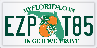 FL license plate EZPT85