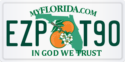FL license plate EZPT90