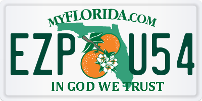 FL license plate EZPU54