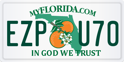 FL license plate EZPU70