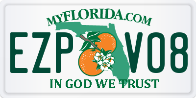 FL license plate EZPV08
