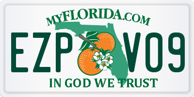FL license plate EZPV09