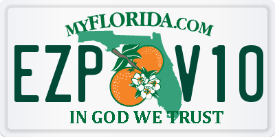 FL license plate EZPV10