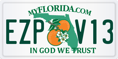 FL license plate EZPV13