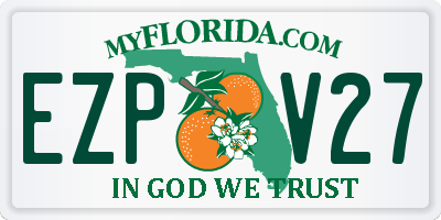 FL license plate EZPV27