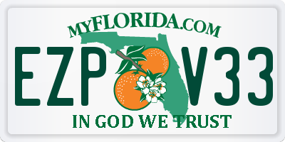 FL license plate EZPV33