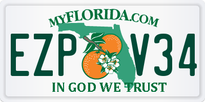 FL license plate EZPV34