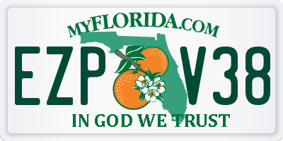 FL license plate EZPV38