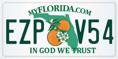 FL license plate EZPV54