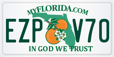 FL license plate EZPV70