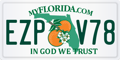 FL license plate EZPV78