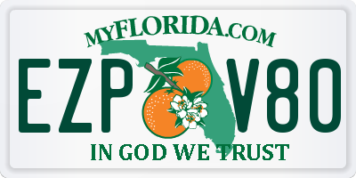 FL license plate EZPV80