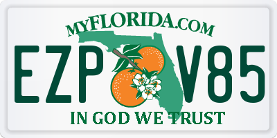 FL license plate EZPV85