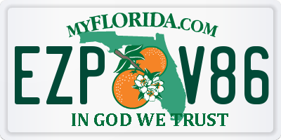 FL license plate EZPV86