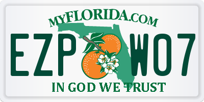 FL license plate EZPW07