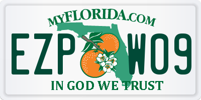 FL license plate EZPW09