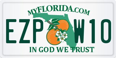 FL license plate EZPW10