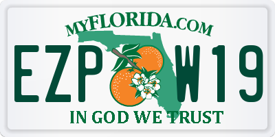 FL license plate EZPW19