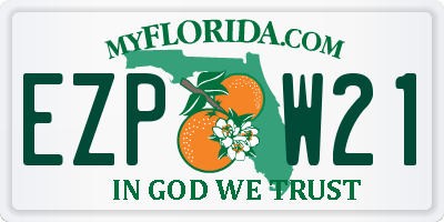 FL license plate EZPW21