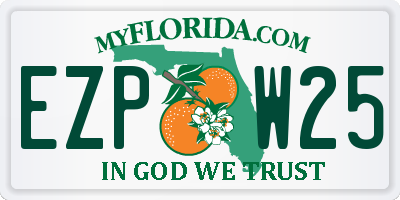 FL license plate EZPW25