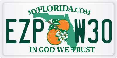 FL license plate EZPW30