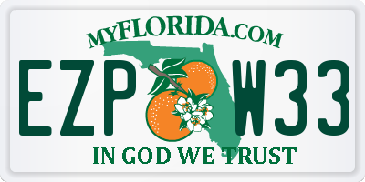 FL license plate EZPW33